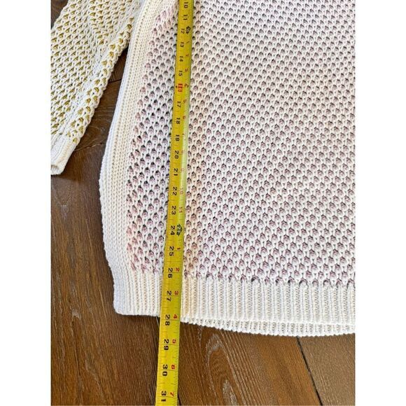 Cotton by Autumn Cashmere Color Block Honeycomb Sweater in Bleach White & Neutra - Picture 8 of 8